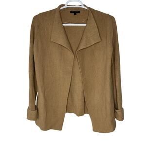 Banana Republic Women's Medium Sweater Cardigan‎ Open Front Tan Ribbed GUC